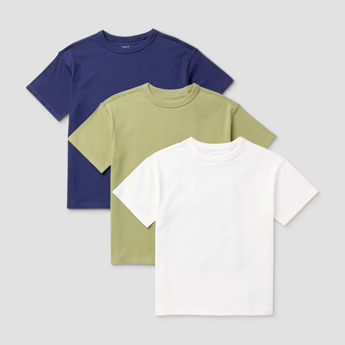 Футболка с коротким рукавом комплект 3 шт Cat & Jack, Sage Green/White/Navy Blue