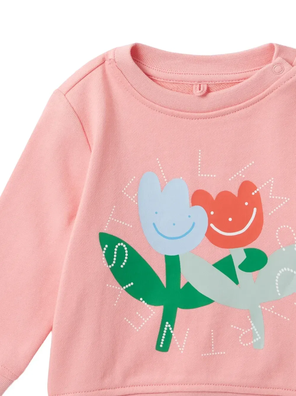 Свитшот с тюльпановым принтом Stella McCartney Kids, розовый — фото 3