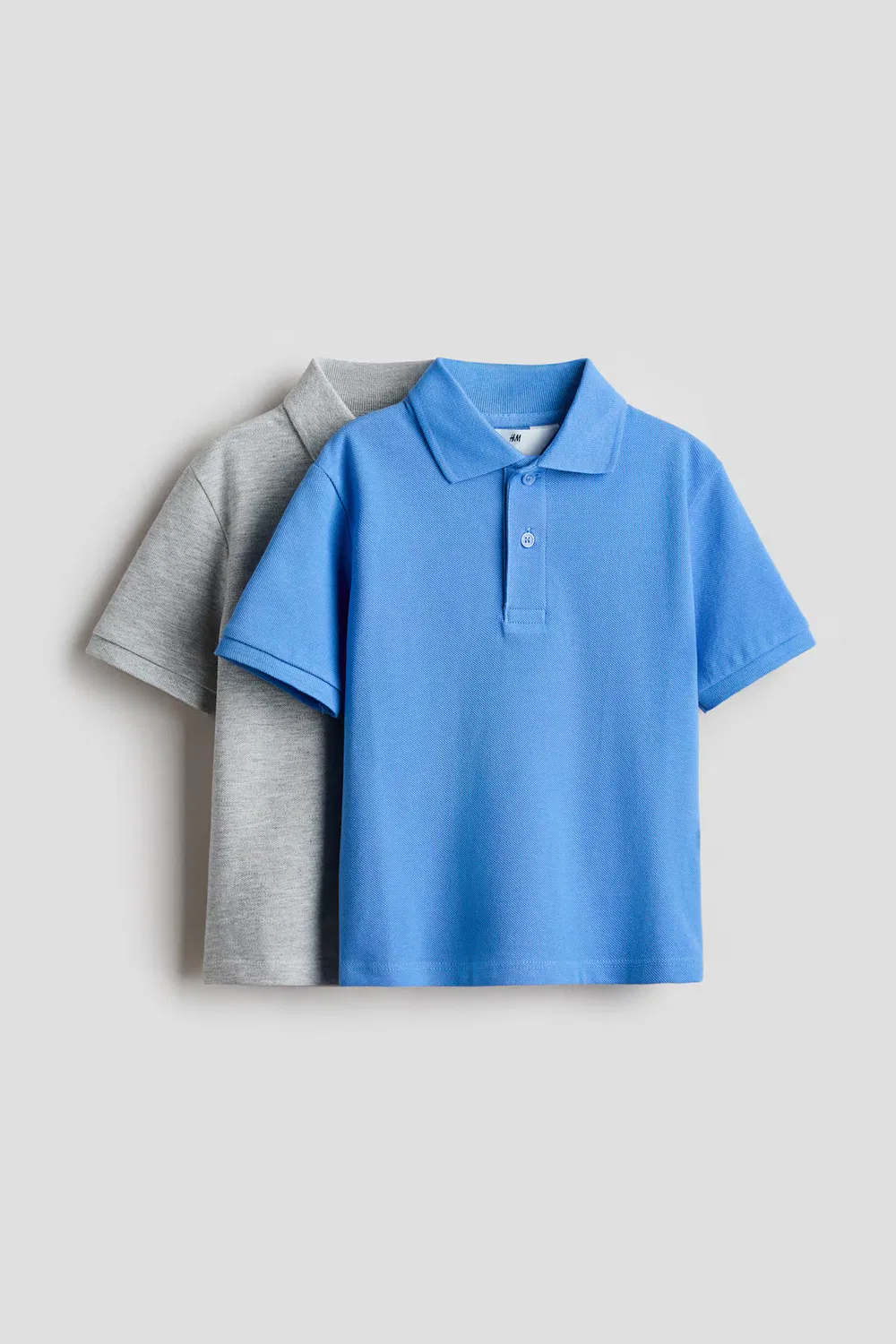 Комплект из двух хлопковых поло-рубашек пике H&M, Hellblau/Grau
