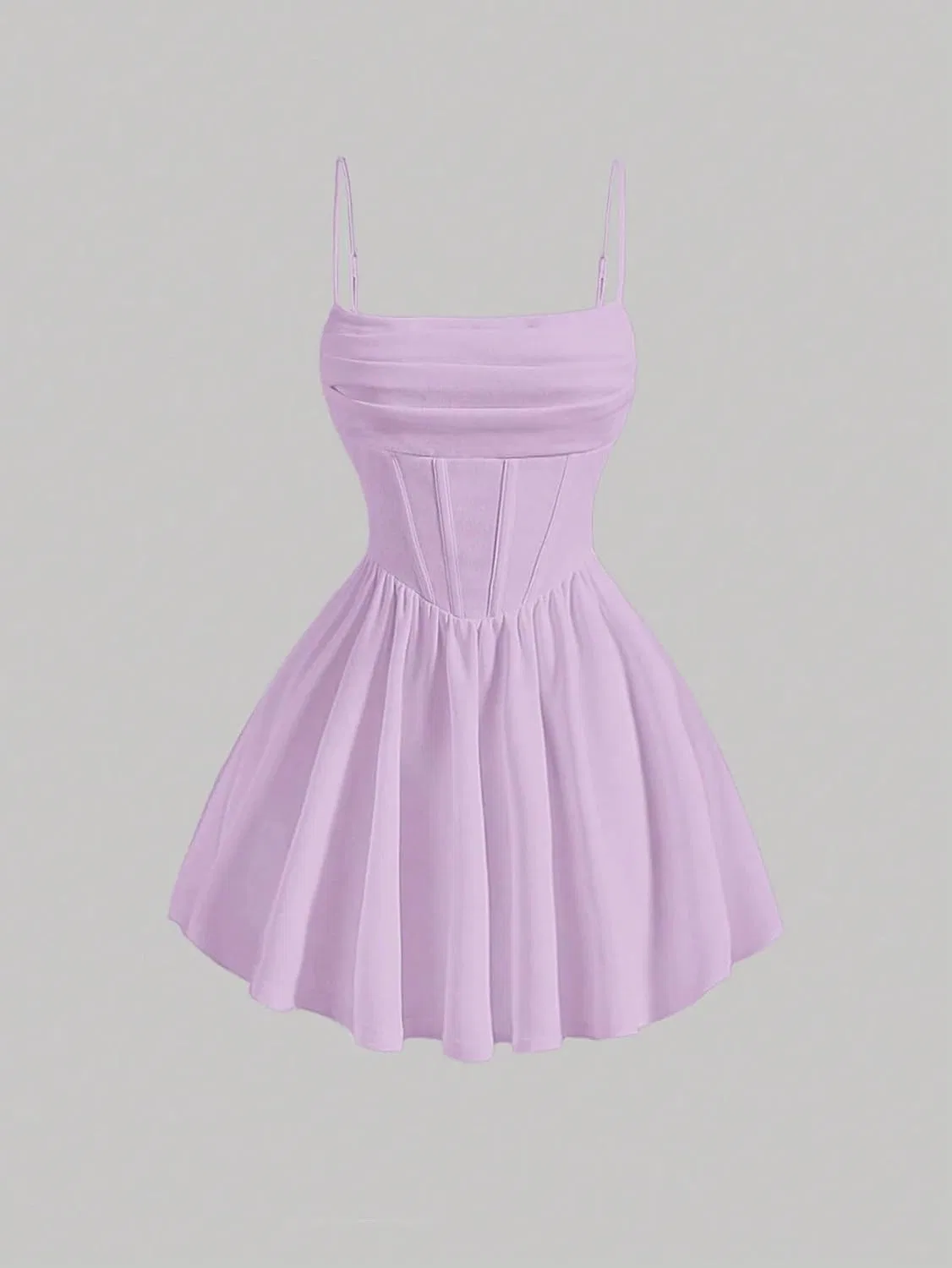 Женское элегантное платье на тонких бретелях с высокой талией, Mauve Purple — фото 4