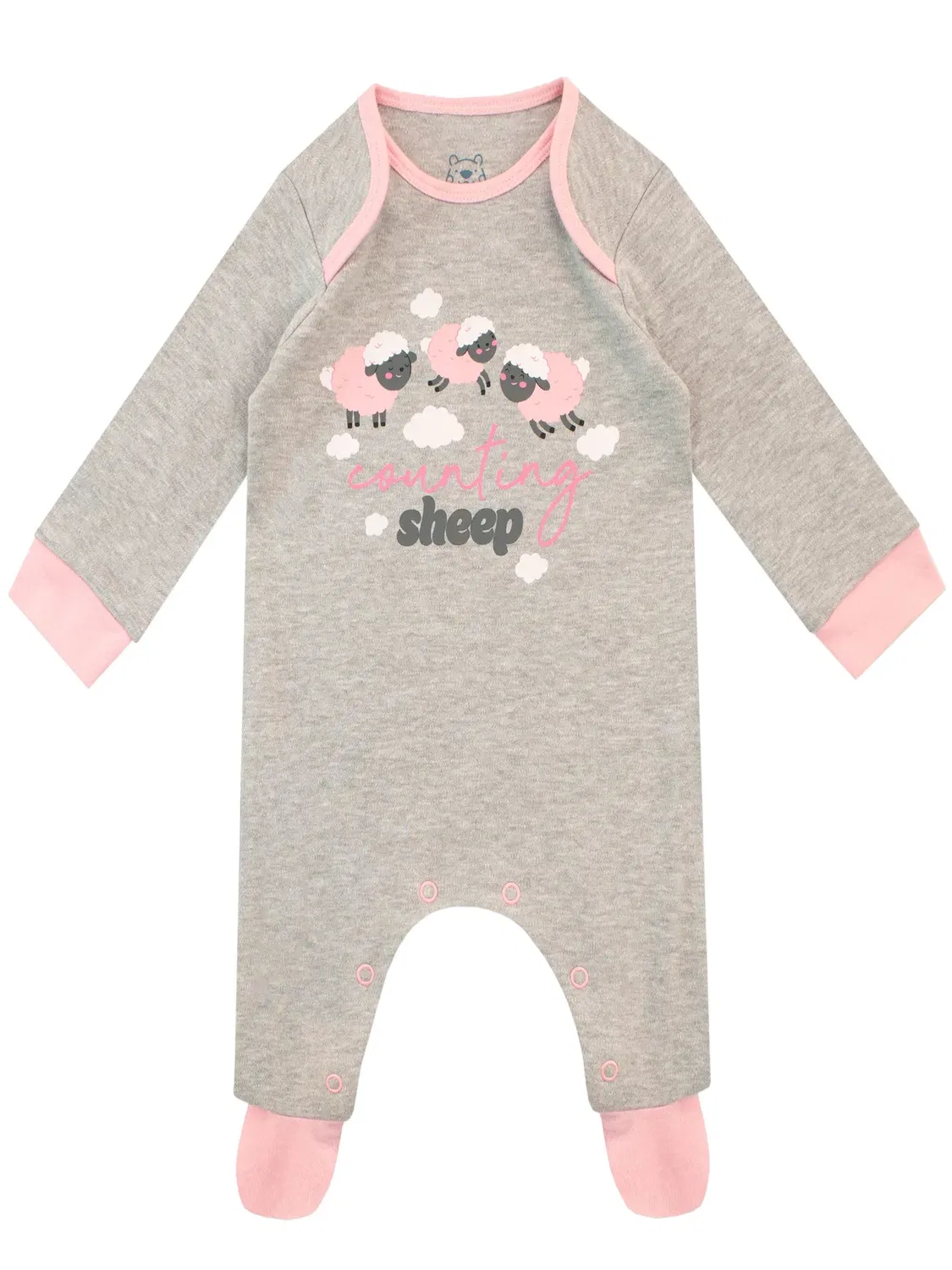 Детский слип с принтом Counting Sheep Harry Bear, Grey