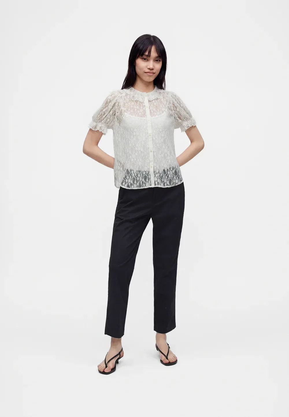 Мода - блузка на пуговицах Gap, New Off-White — фото 2