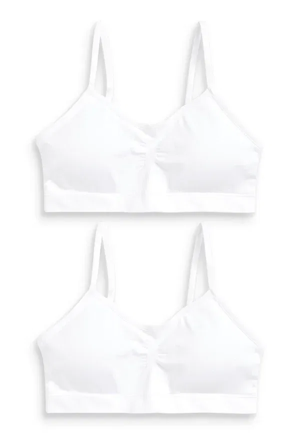 Комплект бюстье 2 шт, бесшовный, Seam free strappy crop 2 pack, Next, white, белый
