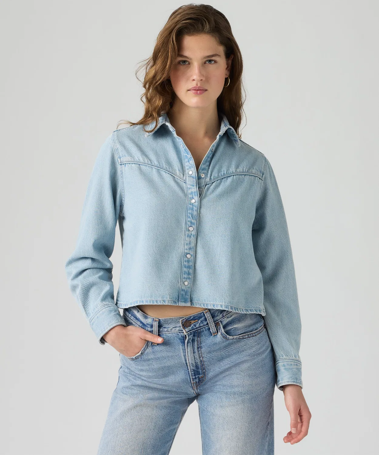 Женский джинсовый жакет Logan Shacket Levi's, Light Indigo Blue