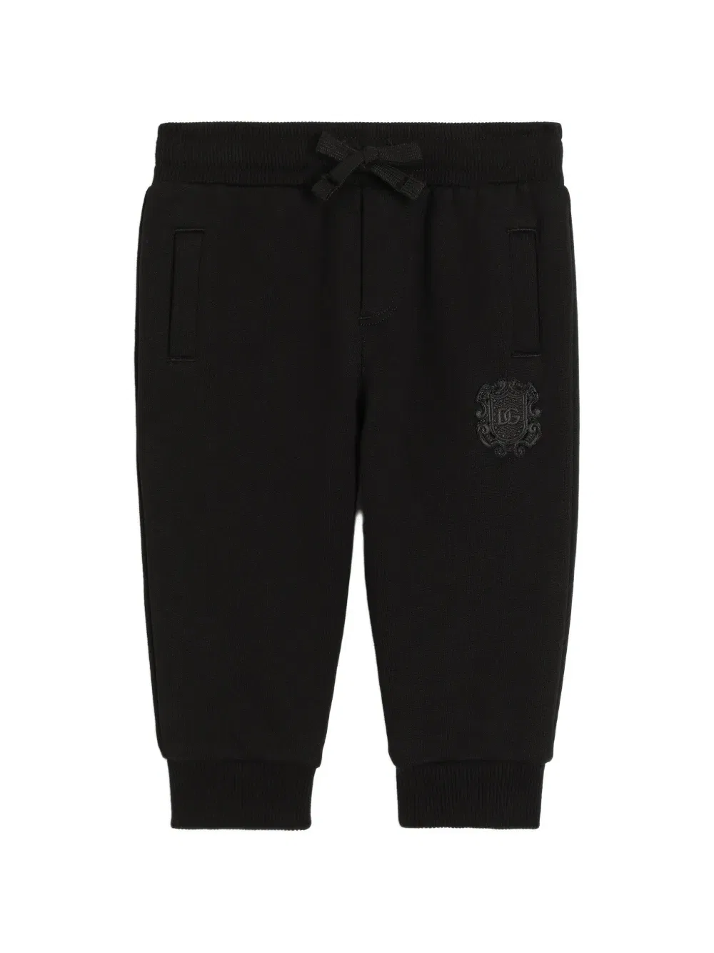 Флисовые брюки с нашивкой Dolce & Gabbana Kids, черный