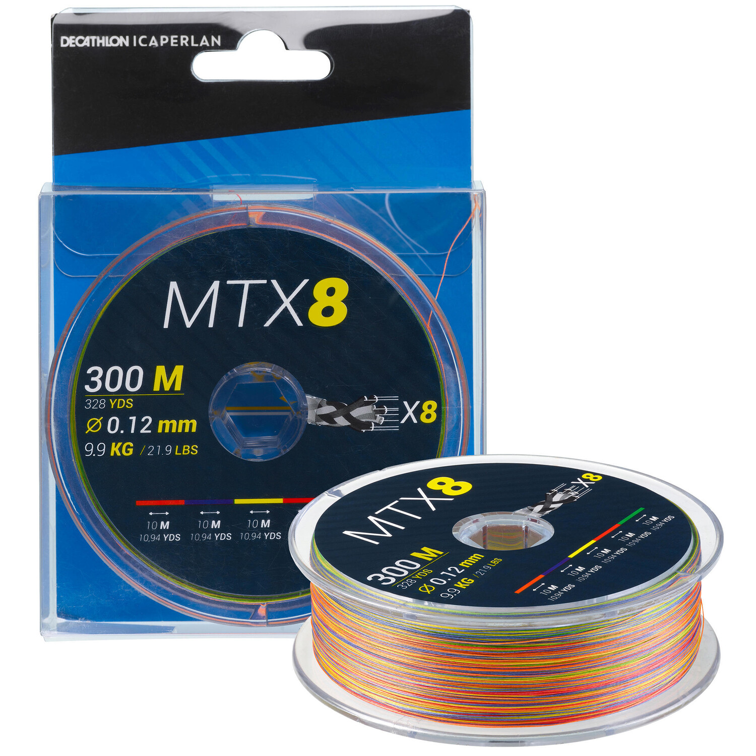 

Леска восьмипрядная плетеная MTX8 Multicolor 300 м 12/100 CAPERLAN