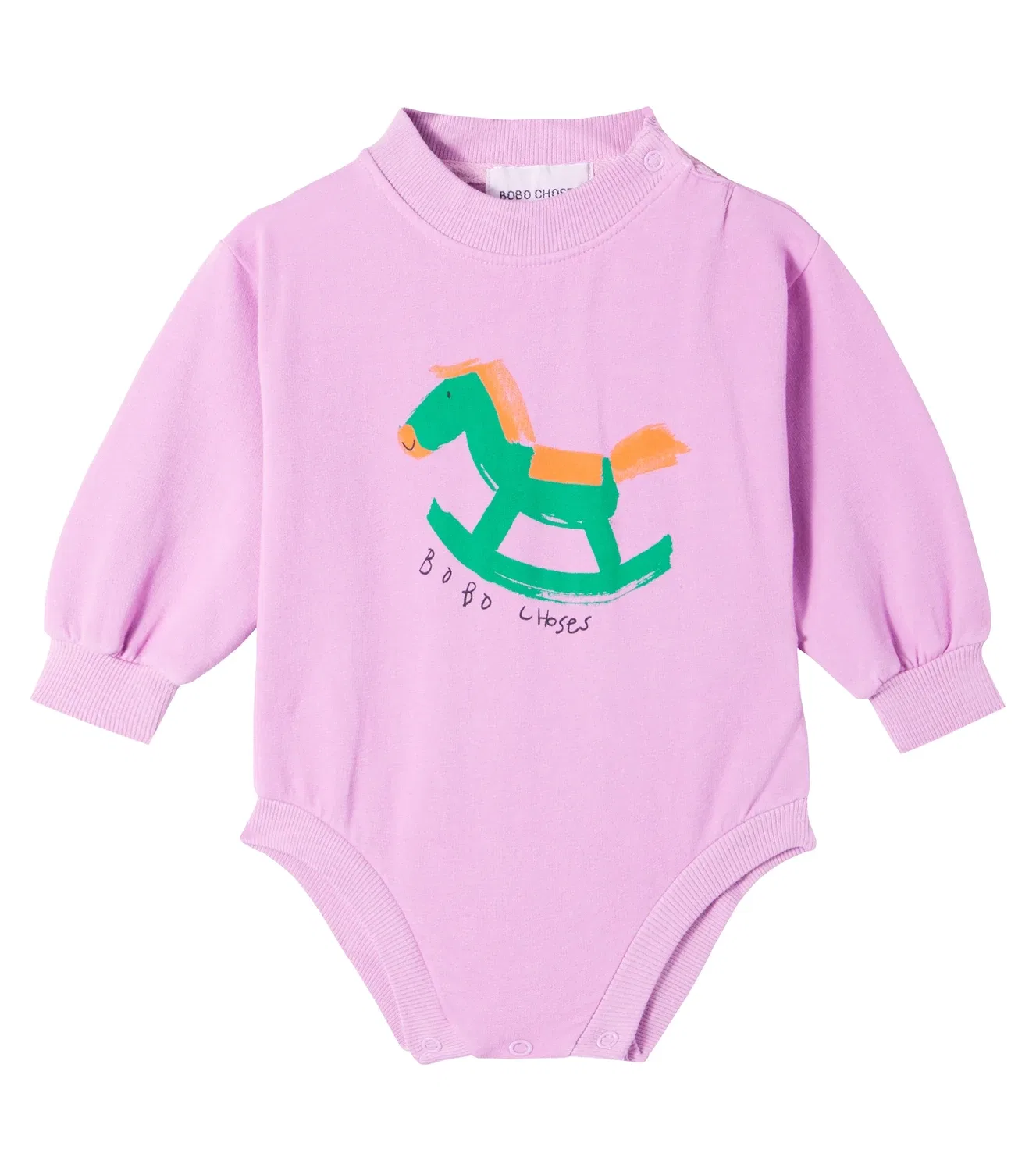 Боди с длинным рукавом Лошадка-качалка Bobo Choses, розовый