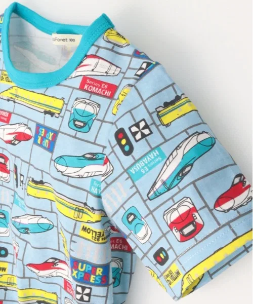 Детская пижама с коротким рукавом с принтом JR Shinkansen Kids Foret, Sax Blue — фото 4