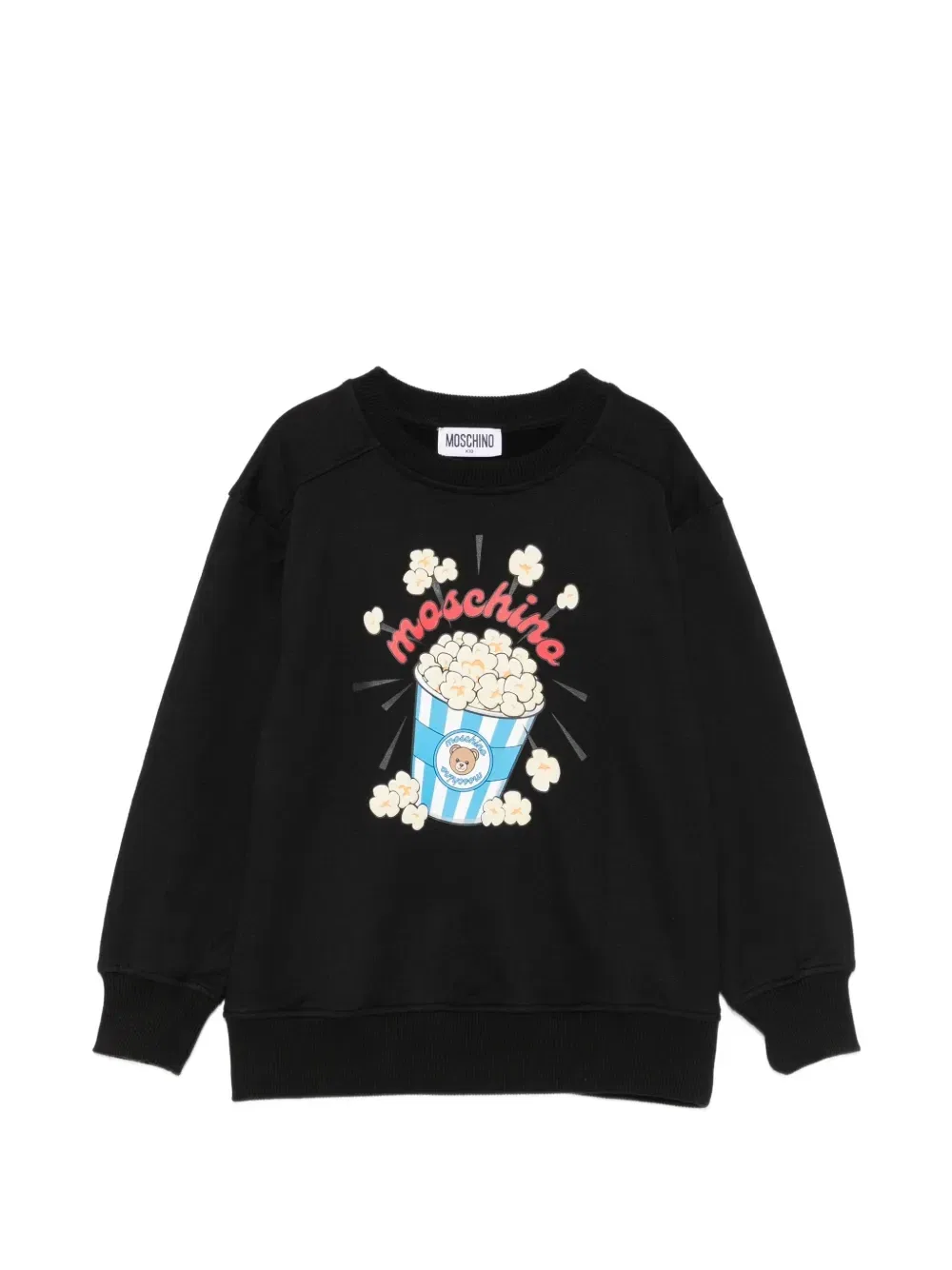 Свитшот с принтом попкорна Moschino Kids, черный
