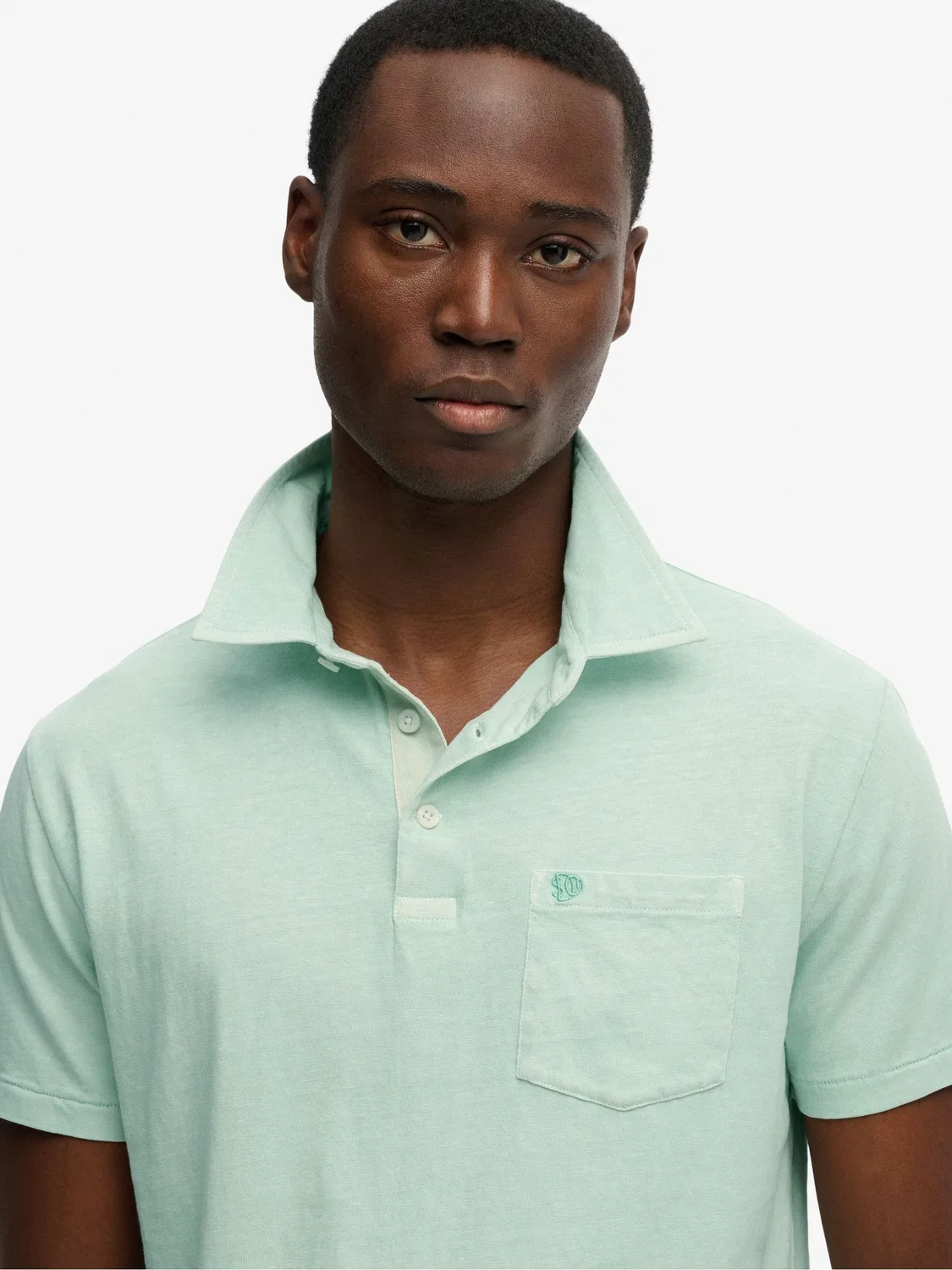 Поло Superdry Classic Cotton Linen, мята — фото 2