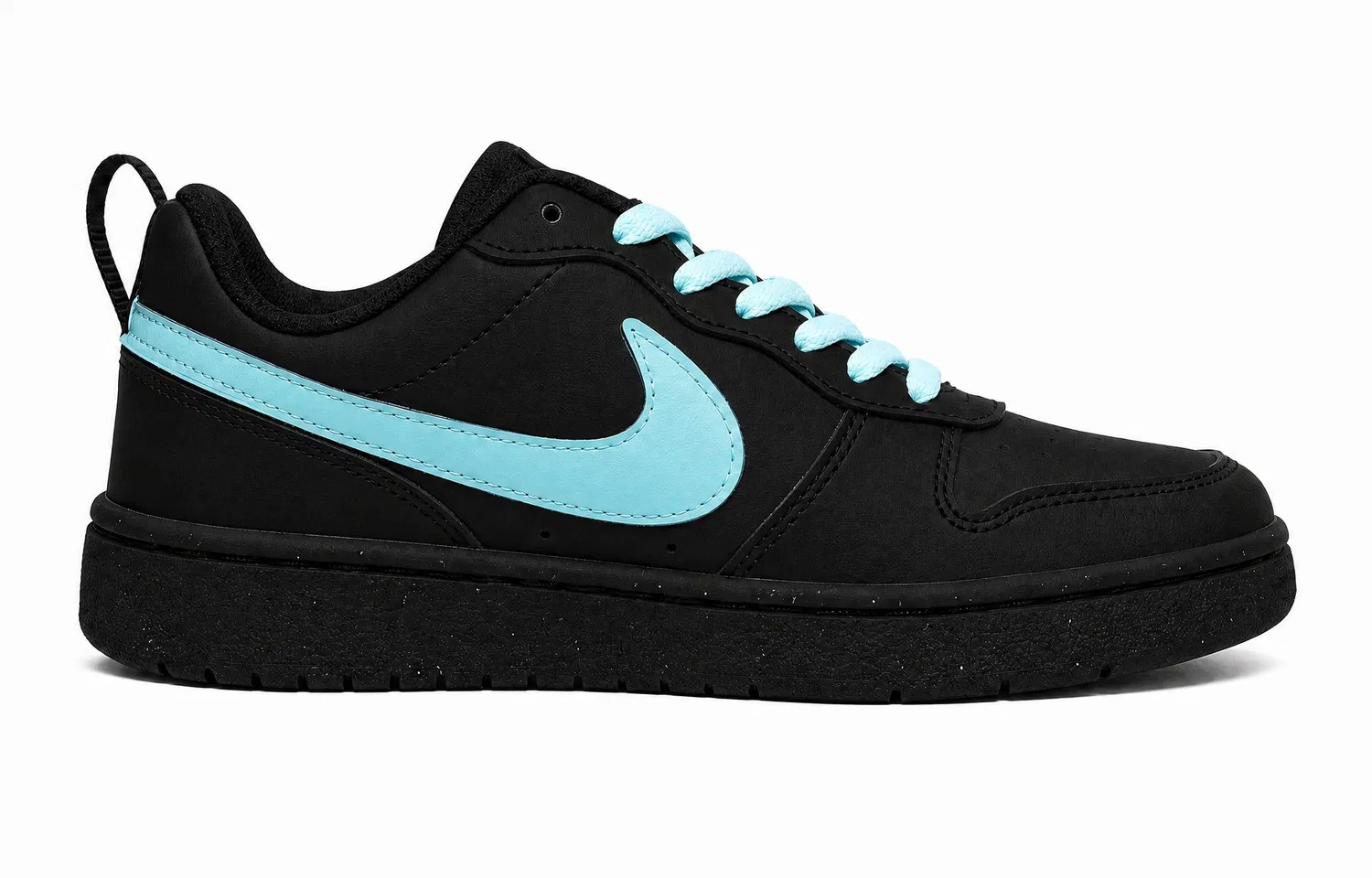 Детские кроссовки для скейтбординга с кожаным верхом Court Borough Nike, Black — фото 3