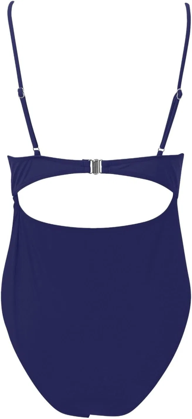 Женский цельнокроеный купальник с утяжкой живота Soft, Navy — фото 3