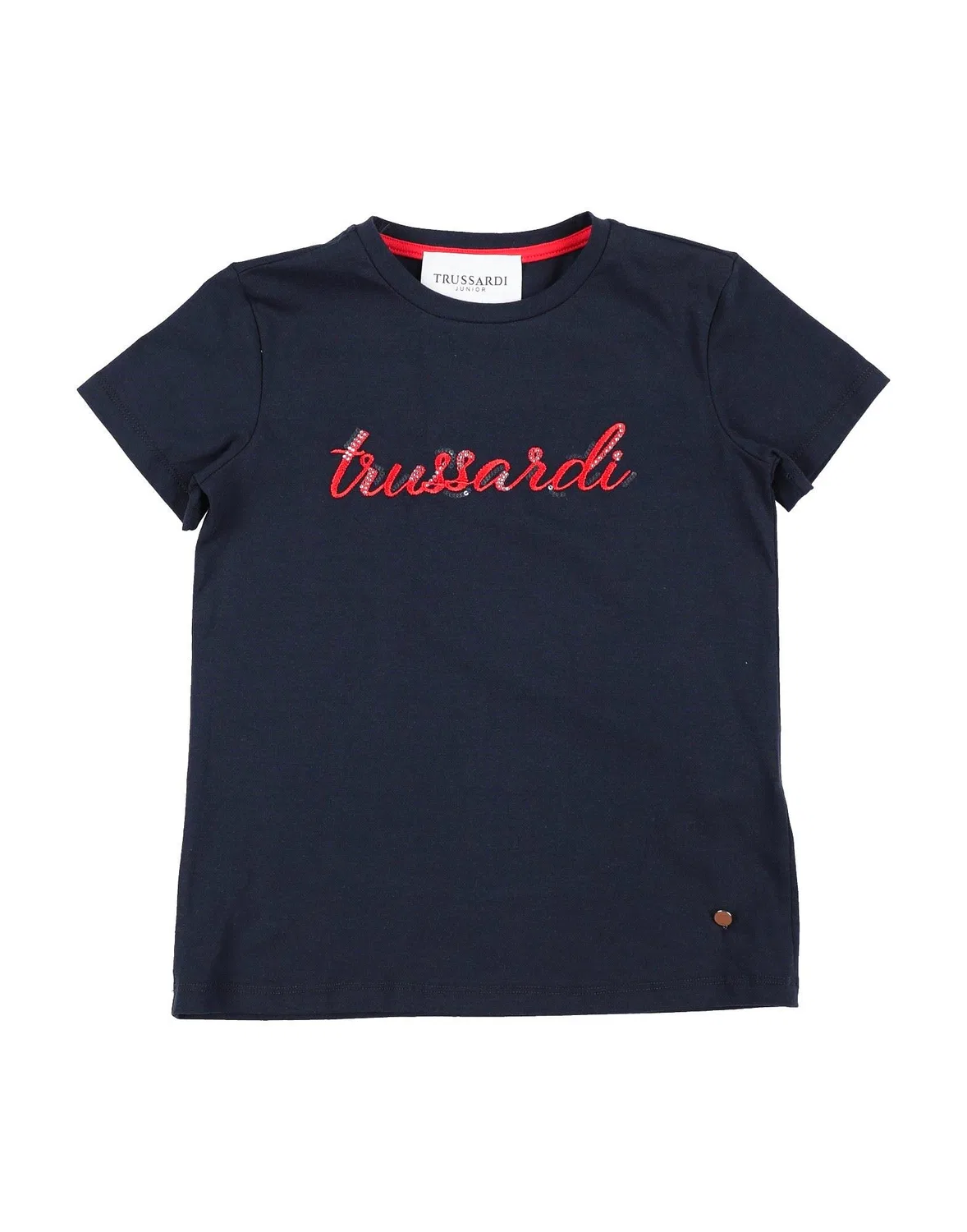 Детская футболка для девочек с аппликацией Trussardi, темно-синий