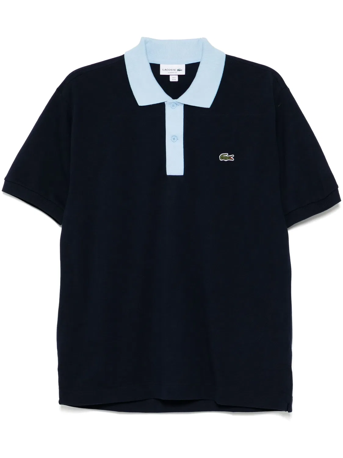 Рубашка поло с контрастным воротником Lacoste, синий