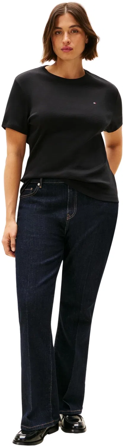 Женская хлопковая футболка с коротким рукавом Slim Cody Tommy Hilfiger, Black — фото 4
