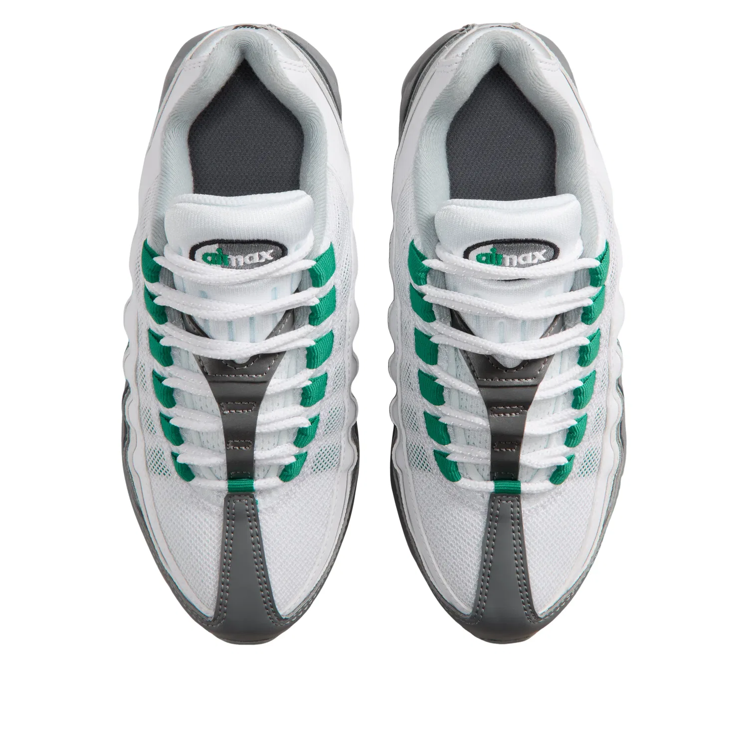 Детские кроссовки с сетчатым верхом Air Max 95 Big Bubble 'Smoke Grey Malachite' Nike, Smoke Grey/Malachite/Light Pumice/Black — фото 2