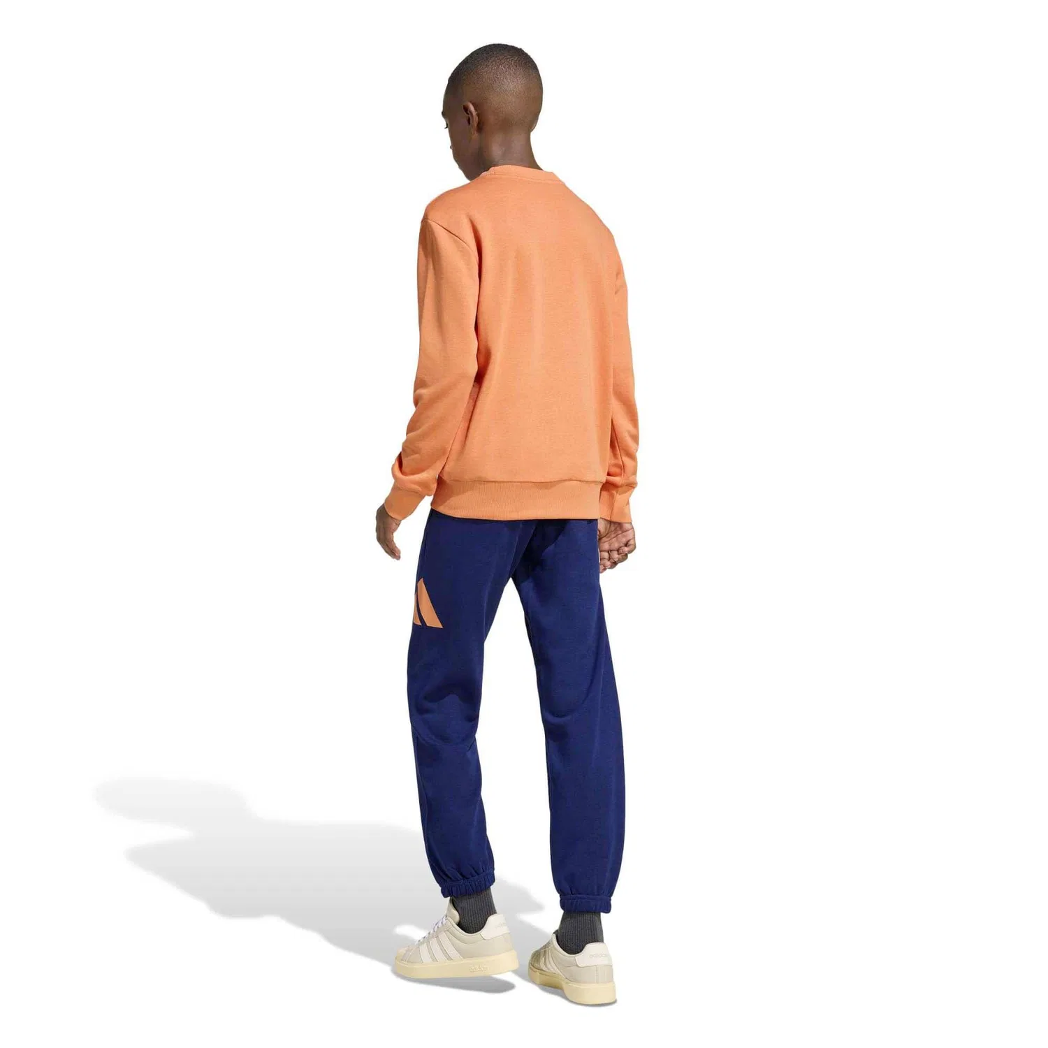 Детский спортивный костюм из футера Essentials Adidas, Mango Navyblau Orange — фото 3