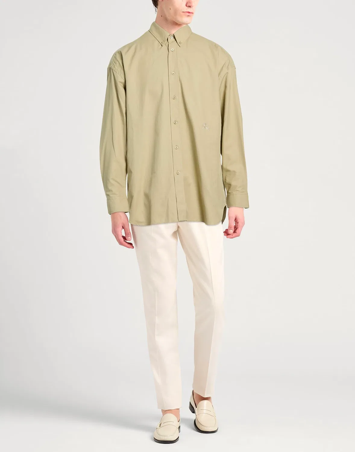Мужская рубашка с вышивкой Regular-Fit Shirt Burberry, хаки — фото 2