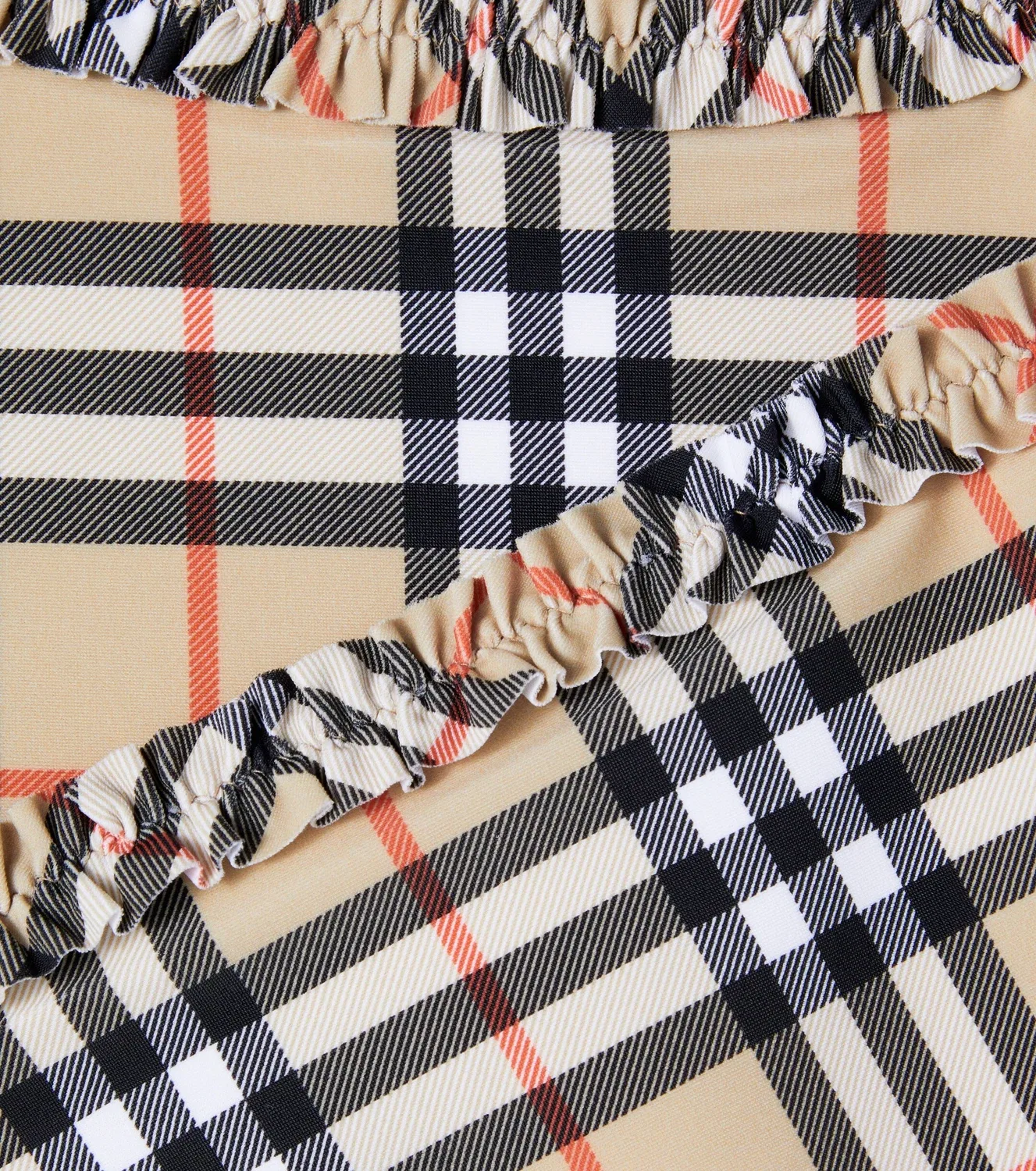 Комплект бикини с оборками Burberry Kids, бежевый — фото 4