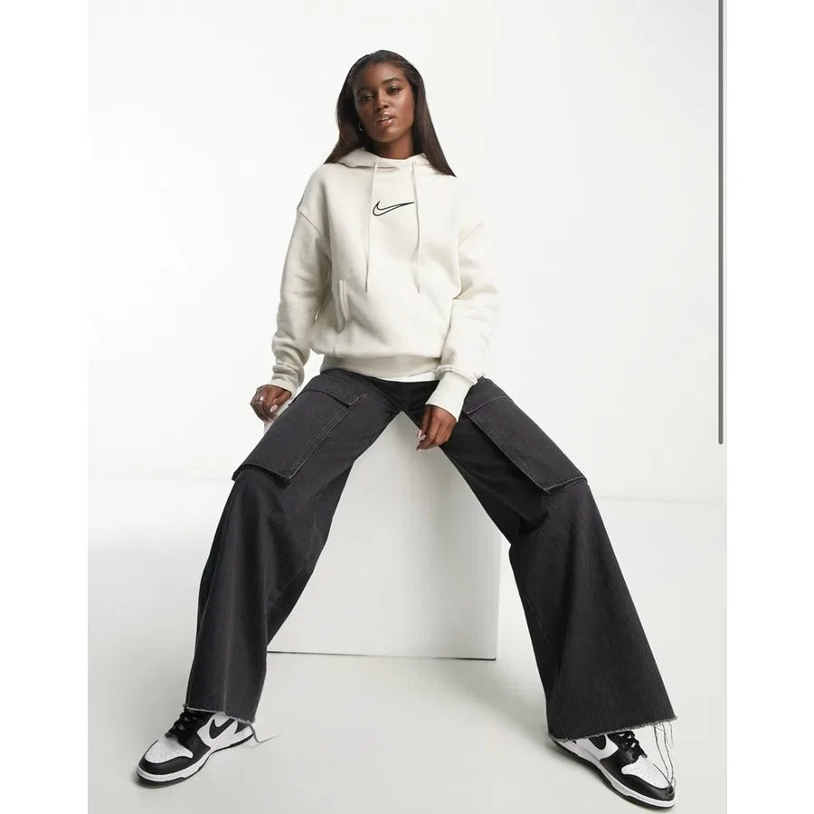 Женский худи оверсайз с капюшоном из флиса Sportswear Phoenix Fleece Nike, Кремовый — фото 4
