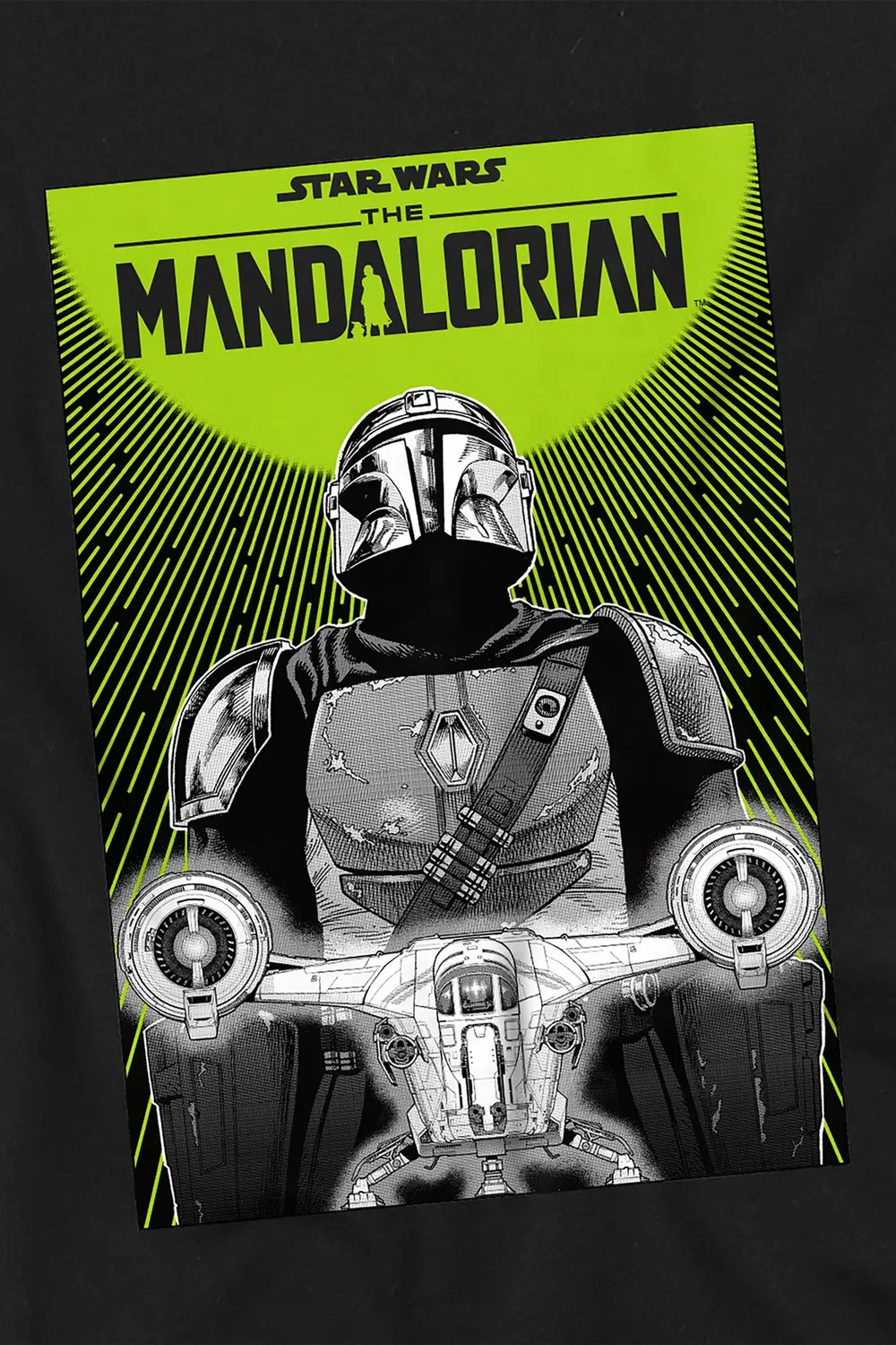 Детская футболка с принтом Razor Crest Star Wars - The Mandalorian, Black — фото 2