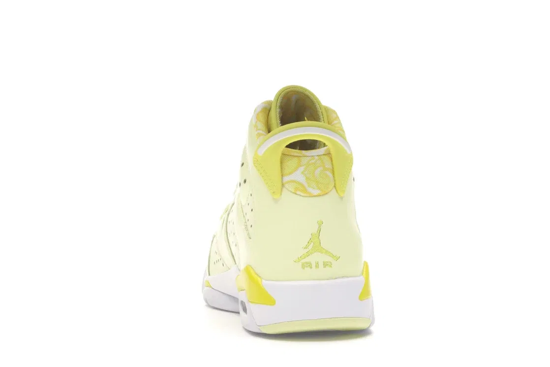 Детские кроссовки Lifestyle с цветочным принтом Jordan 6 Retro, Citron Tint/Dynamic Yellow-Black-White — фото 4