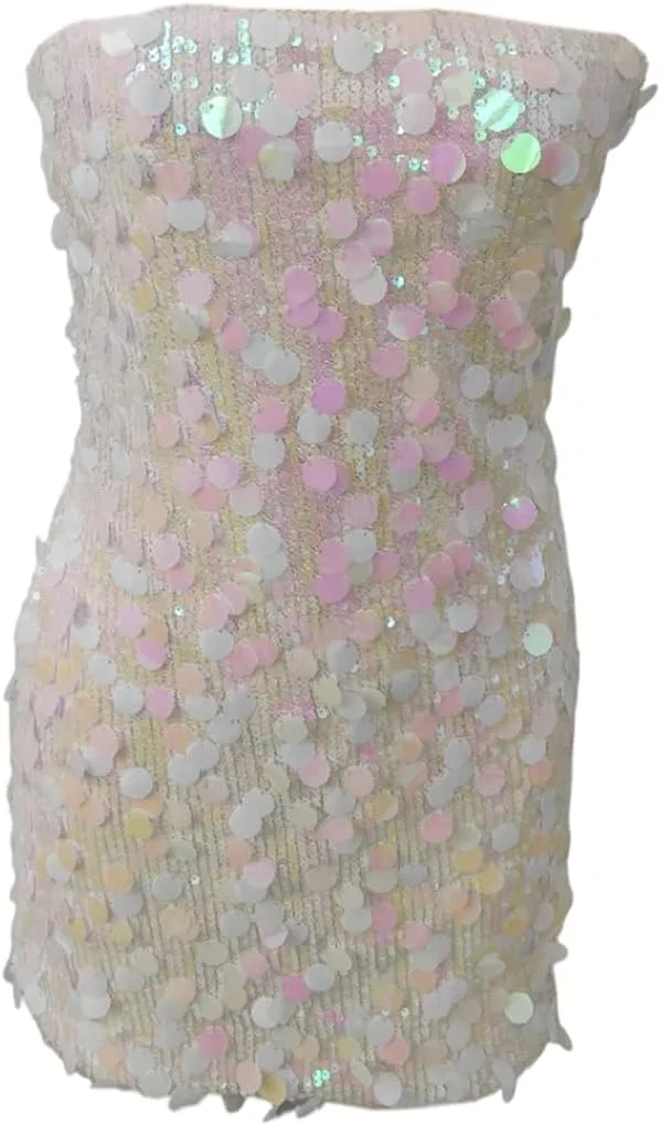 Женское платье-мини с пайетками Big Sequin Mini Tube Dress