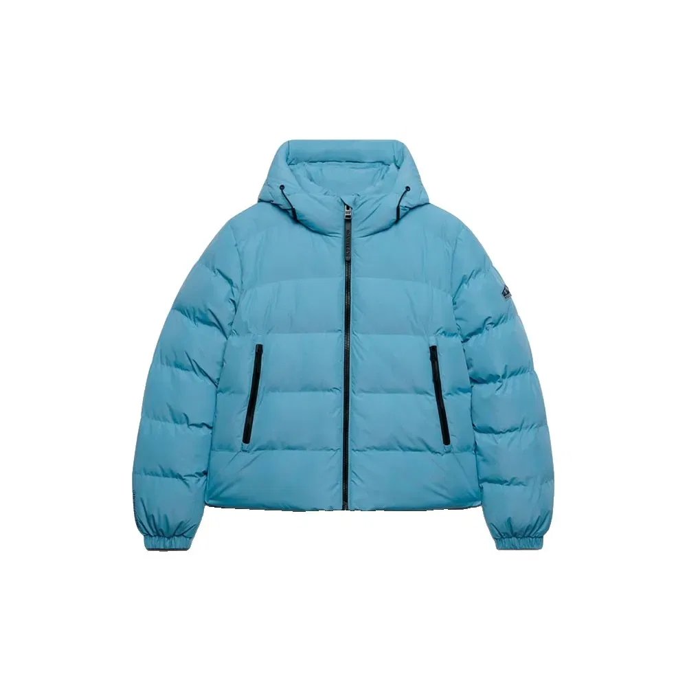 Женская куртка утепленная с капюшоном Superdry, Blue — фото 3