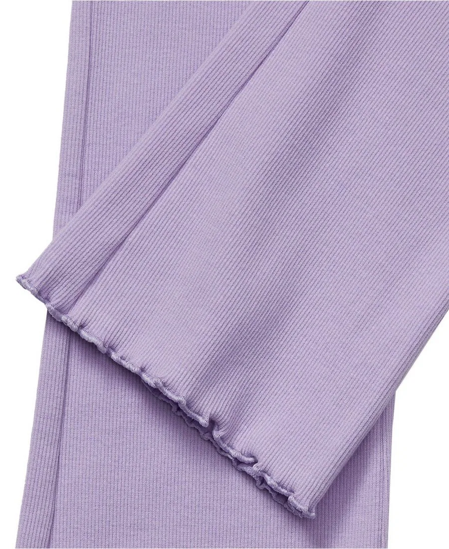 Леггинсы с расклешенным низом, с рюшей по низу, на резинке Lands' End, Lilac Breeze — фото 3