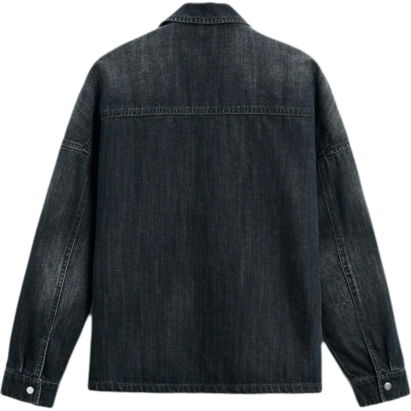Мужская рубашка джинсовая с отложным воротником Blue ZARA, Blue — фото 3