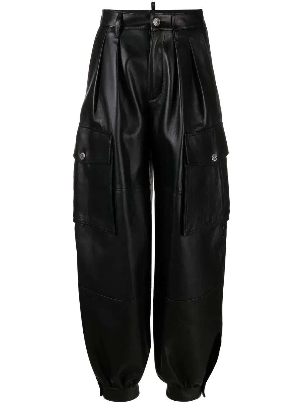 Кожаные брюки карго Dsquared2, черный