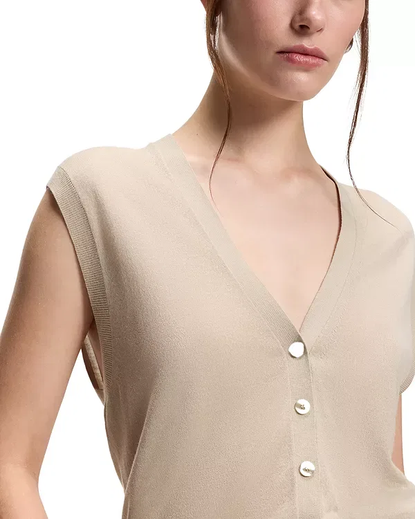 Женский свитер без рукавов Fumi sweater vest Boss, Pumice — фото 4