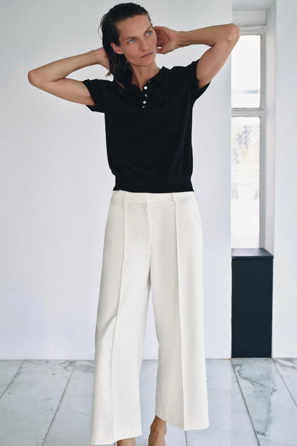 Укороченные брюки из коллекции ZW ZARA, Ecru
