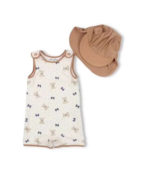 Детский комплект для плавания с капюшоном и ушками мишки, модель Bear and Ribbon Jolly Jury, Beige