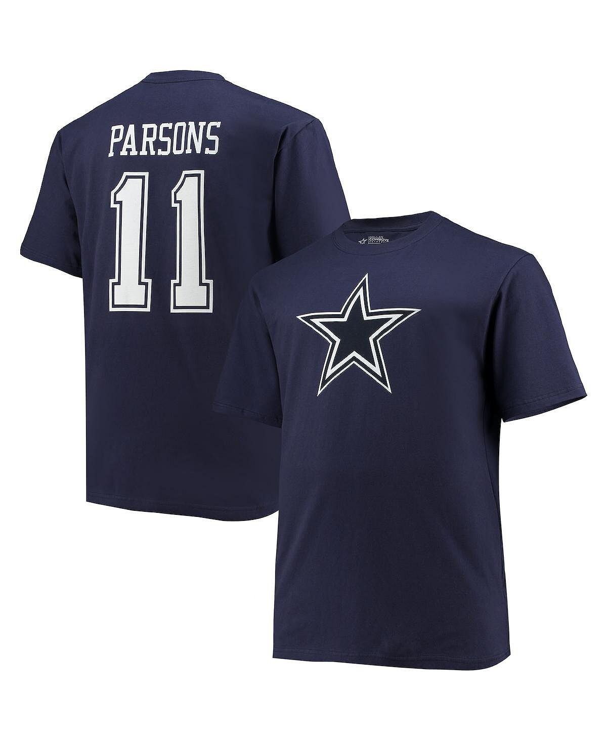 

Мужская фирменная футболка micah parsons navy dallas cowboys big and tall player name number number Fanatics, синий