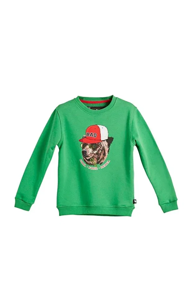 Детское для девочек свитшот с принтом Rabel crewneck Bad Bear, Green