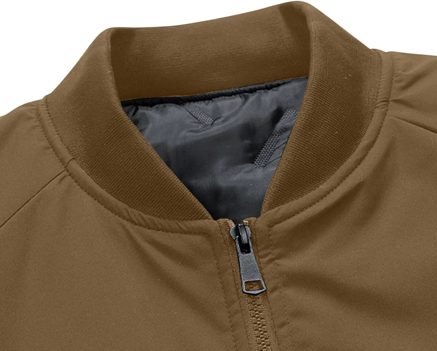 Мужская куртка-бомбер с утеплителем, Windbreaker, #Z03-coffee — фото 3
