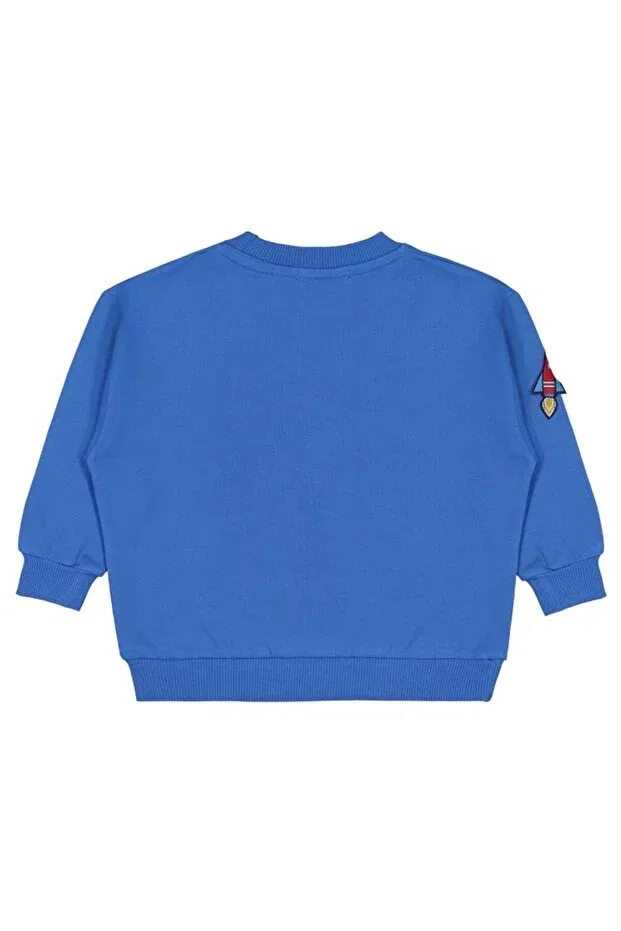 Детские свитшот для мальчиков с принтом Lost in space b printed 2-5 years old Civil Boys, Saks Blue — фото 2