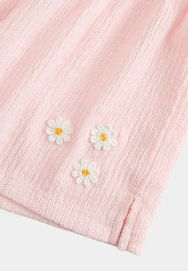 Комплект из топа и брюк с вышивкой Embroidered textured jersey outfit Marks & Spencer, light pink, светло-розовый — фото 3