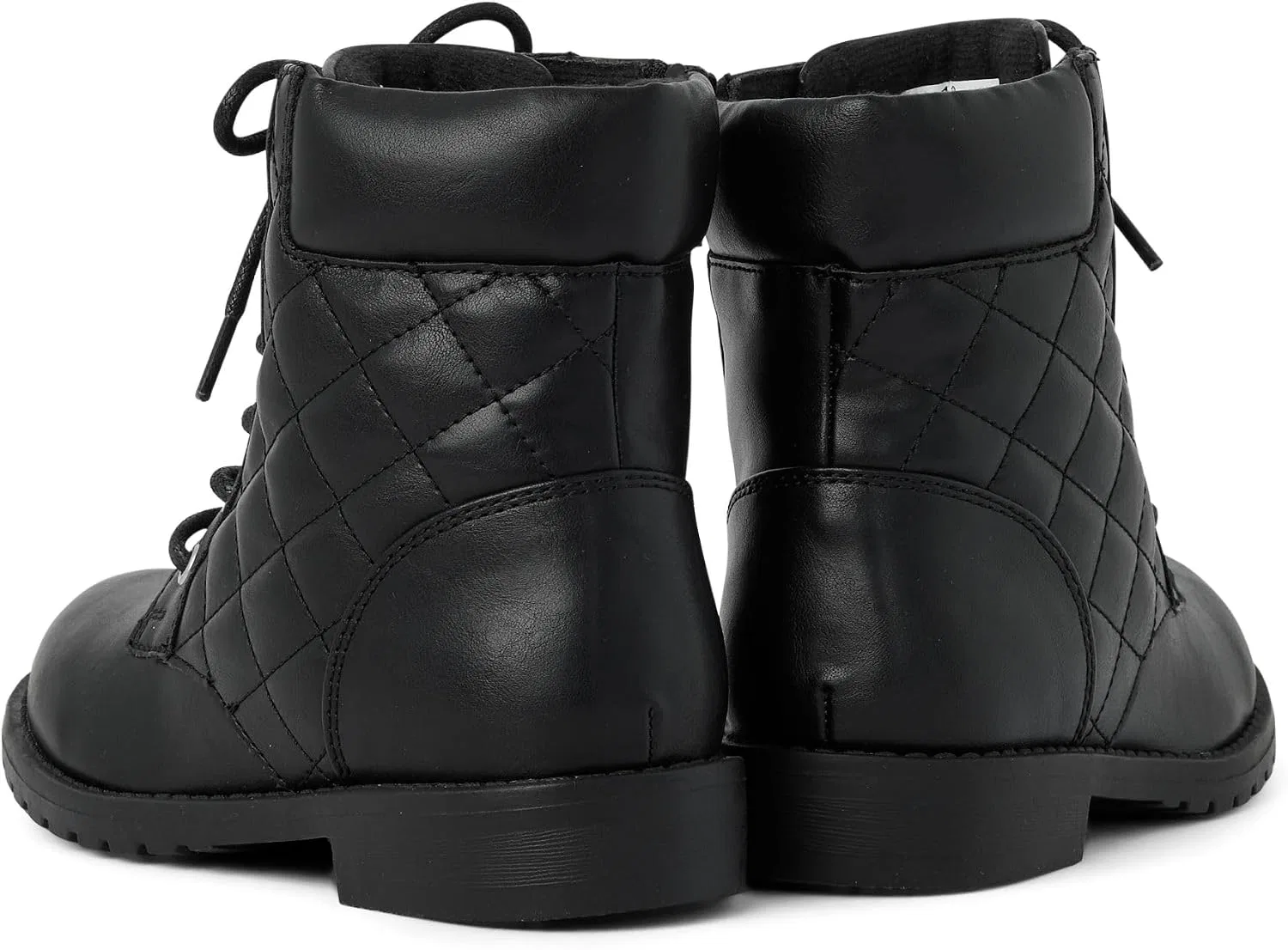 Детские ботинки для девочек с шнуровкой The Children's Place, Black Quilted — фото 4