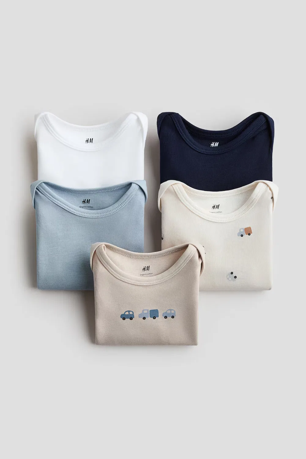 Набор из 5 боди с длинными рукавами H&M, Blau/Fahrzeuge — фото 2