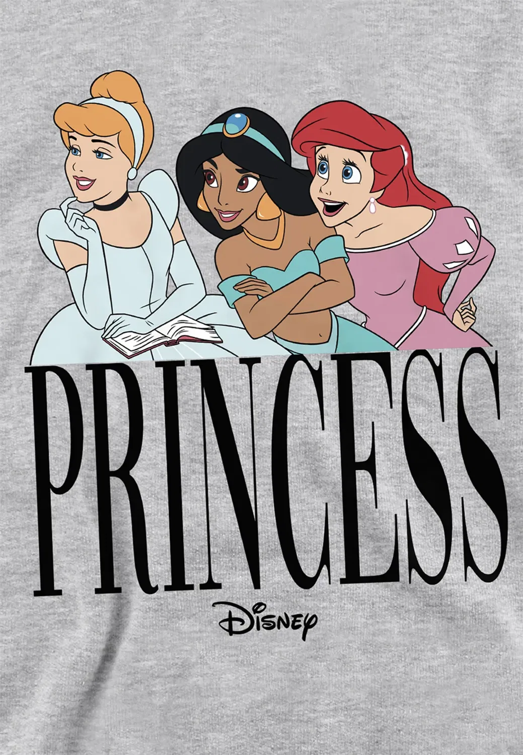 Детский худи с принтом Princess Trio Disney, Grey — фото 2