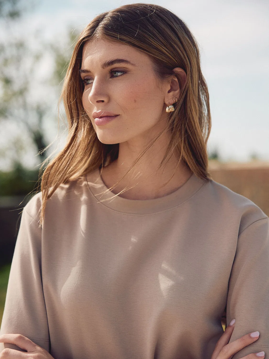 Next Футболка Mocha N. Premium Luxe Supima с круглым вырезом — фото 4