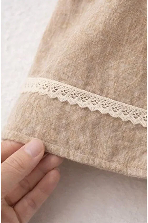 Детское платье для девочек с коротким рукавом-рюш Peter Pan Collar Baby Corner, Brown — фото 4
