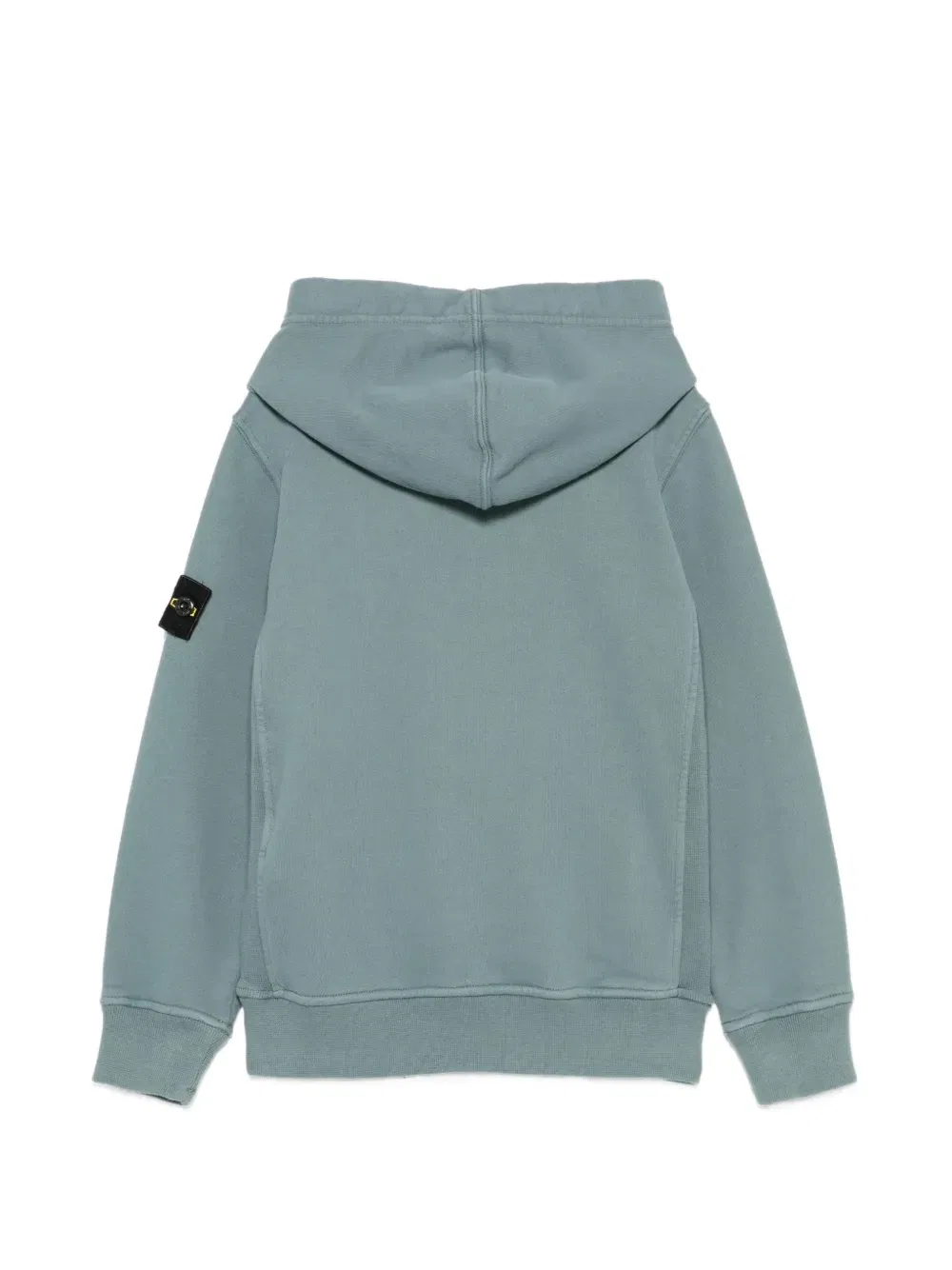 Худи хлопковое с логотипом-нашивкой Stone Island Junior, синий — фото 2
