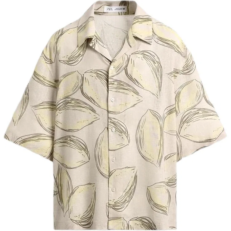 Мужская рубашка с воротником Light Yellow ZARA, Light Yellow