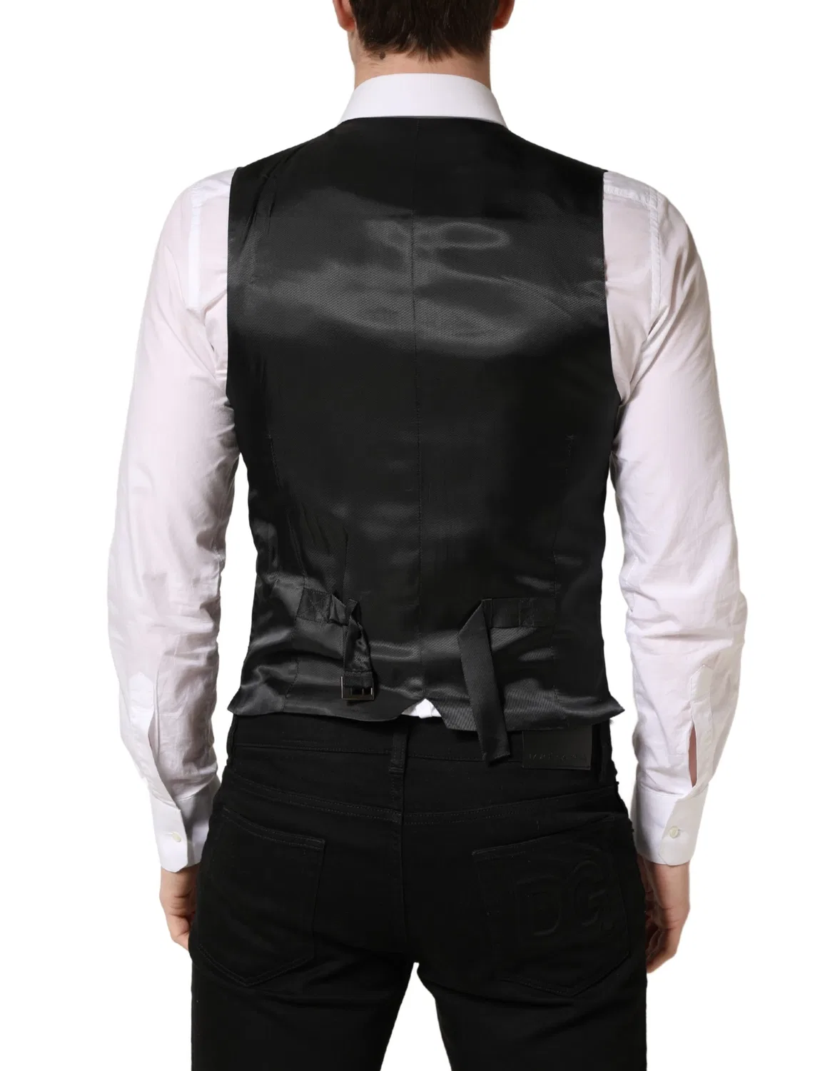 Мужской жилет приталенный Vest Dolce & Gabbana, Dark Gray — фото 4
