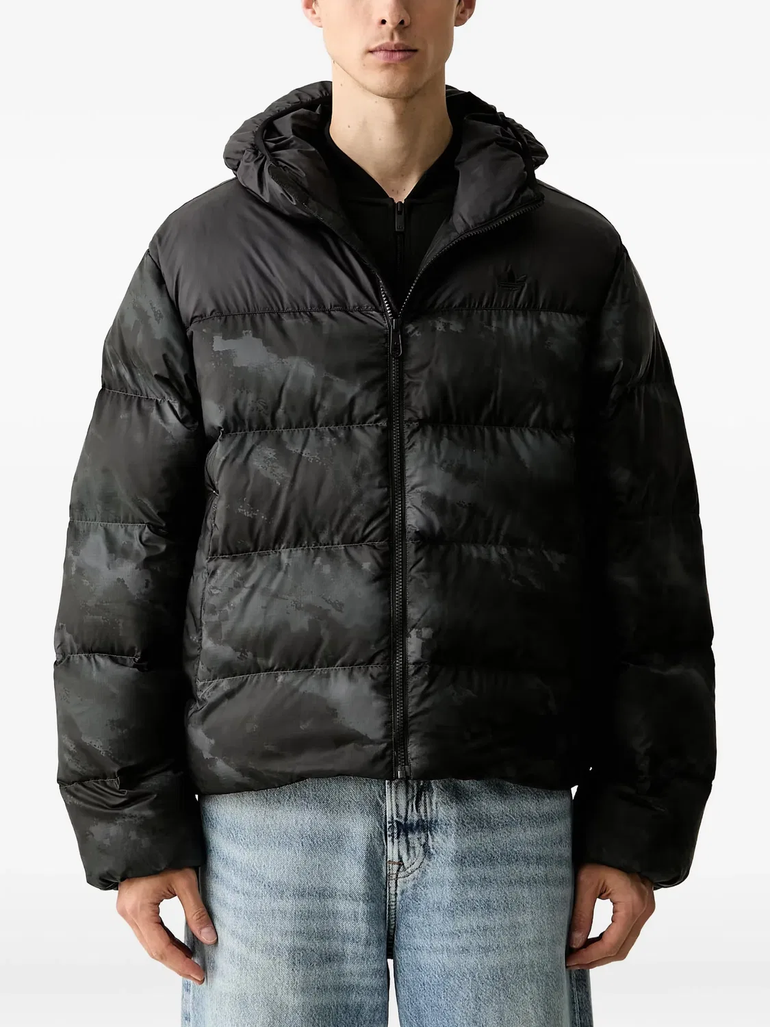 Стеганая куртка Camo Regen черная Adidas, черный