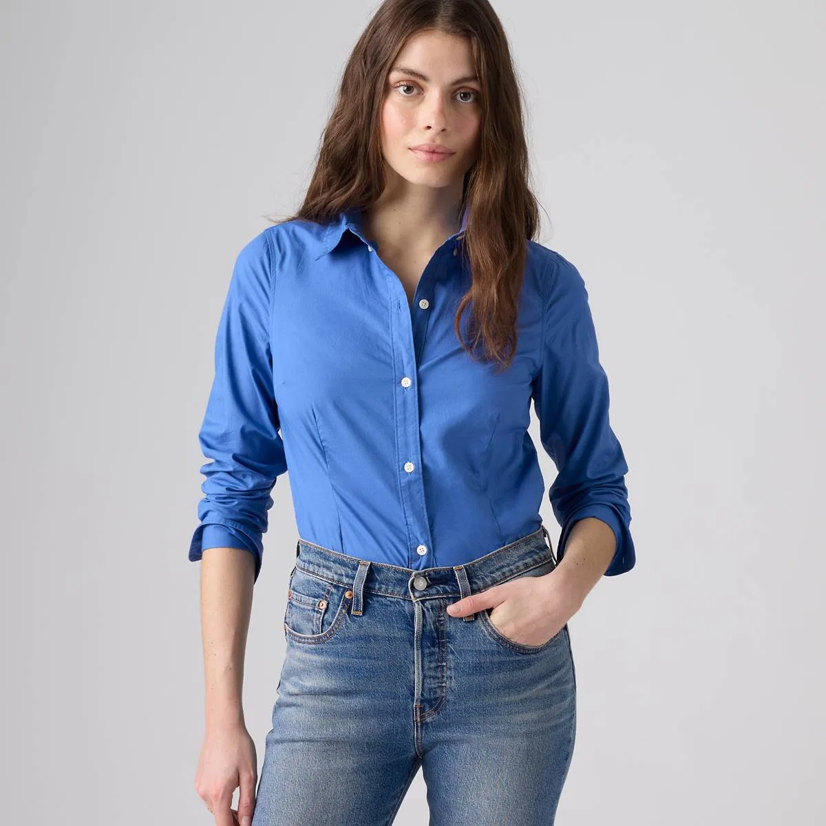 Узкая рубашка из поплина на пуговицах Levi's, Delft - Blue
