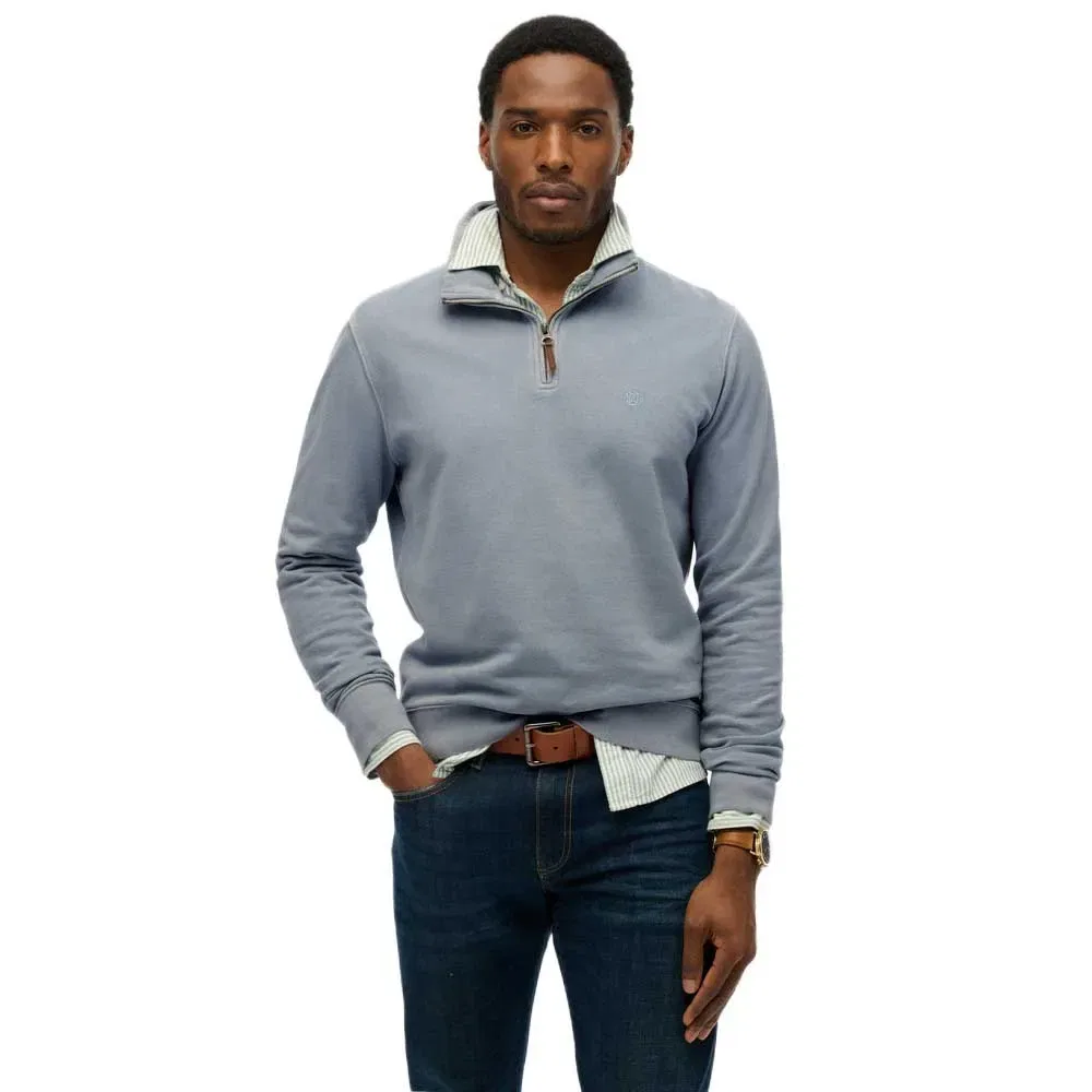 Свитер с полузастежкой-молнией Classic Essential Superdry, серый